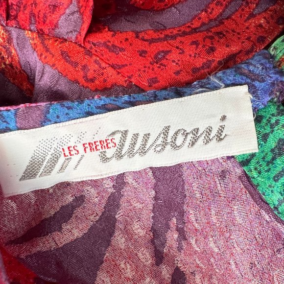 Vintage 100% Silk 70s Evening Gown Maxi Dress Formal Goddess Draped Floral Fancy - Picture 6 of 7